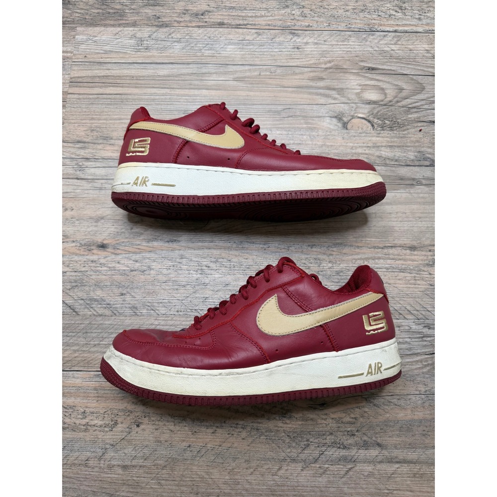 Nike Air Force 1 Low LeBron James Cavs Vintage Rookie Year Red Gold 306353-671